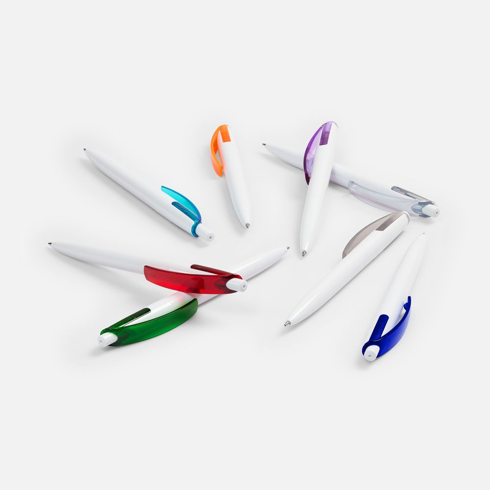 Ручка шариковая Bento, белая с фиолетовым-3