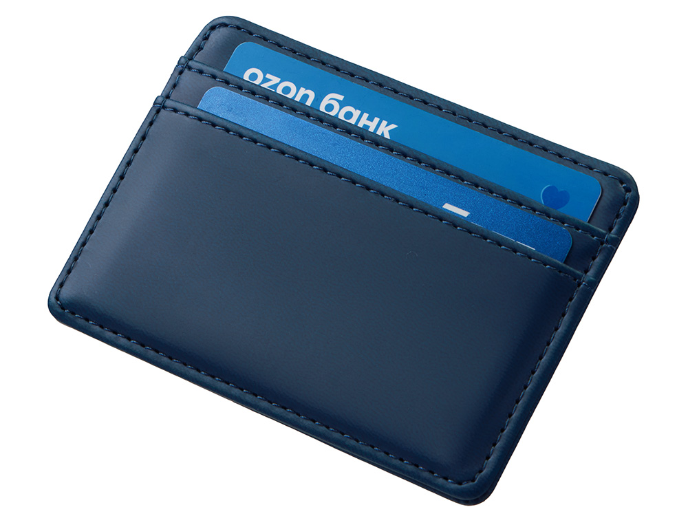 Картхолдер для двух карт и наличных денег с зажимом Crave, темно-синий-3