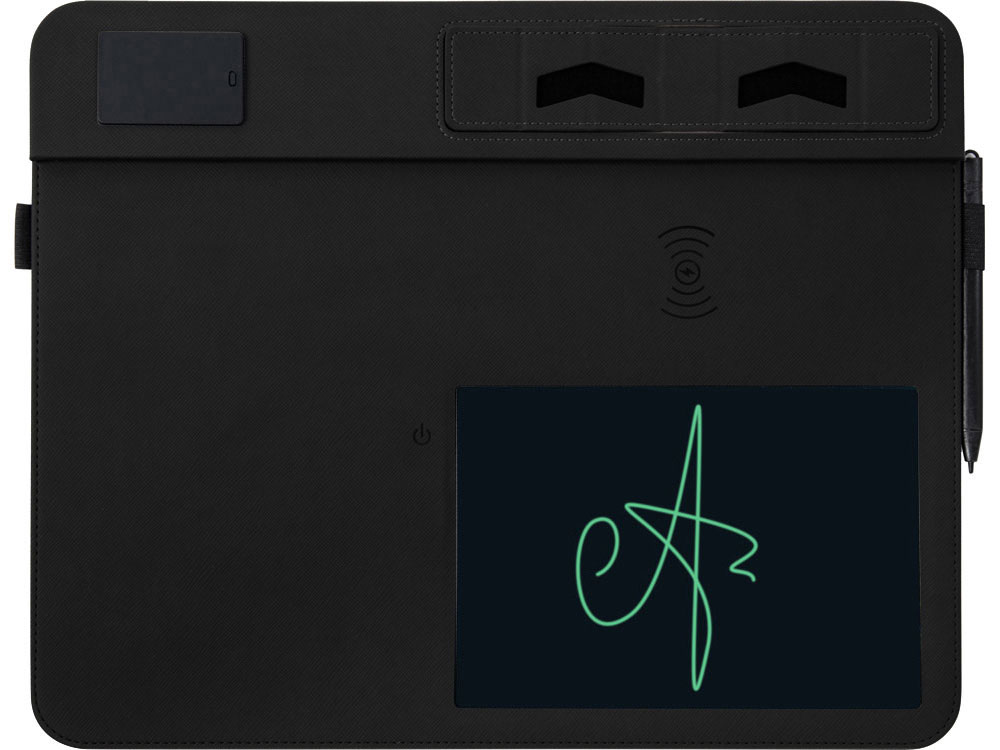 Многофункциональный коврик для мыши Multi Pad с беспроводной зарядкой и LCD экраном, 10 Вт, черный-1