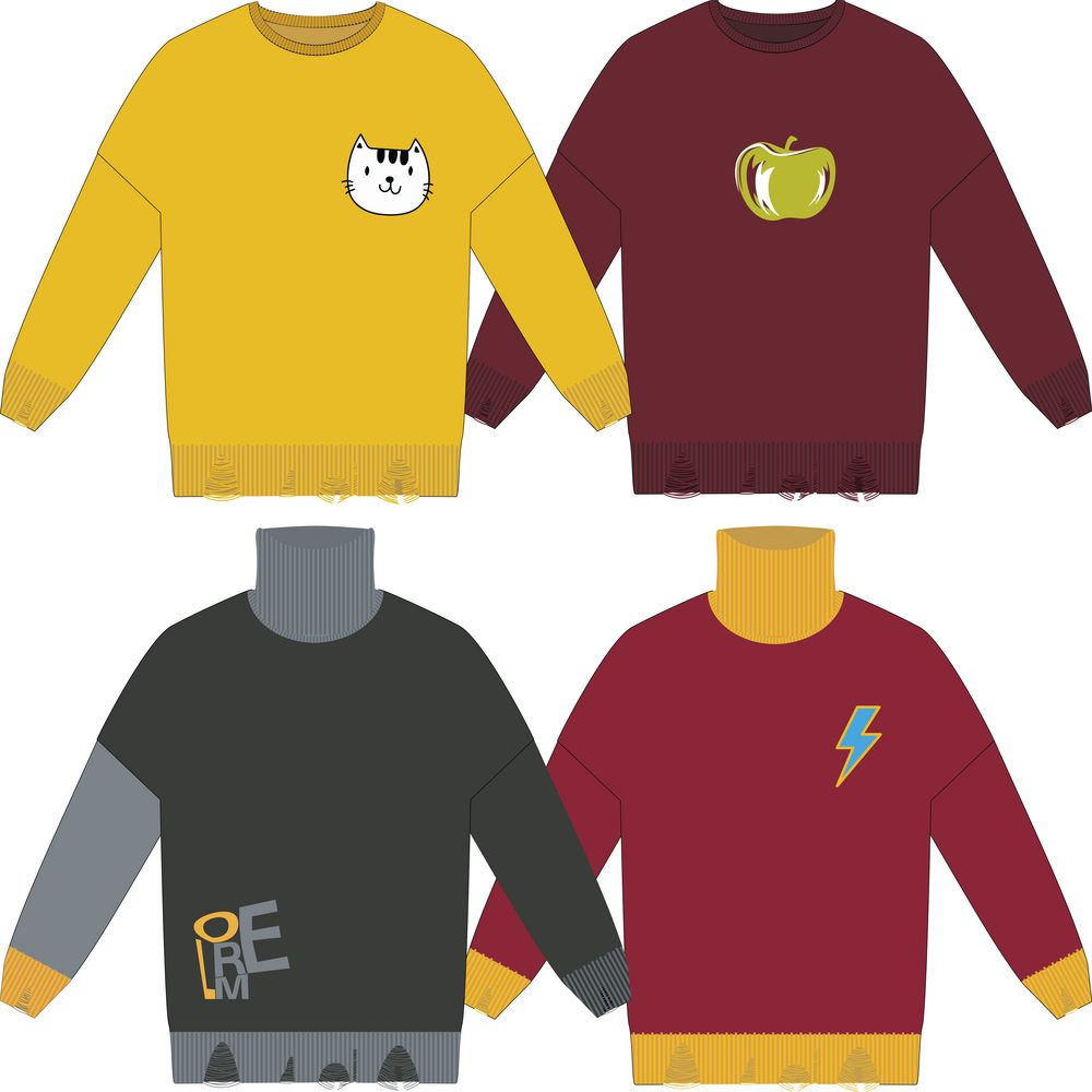 Свитер оверсайз Tricksy Net Grunge на заказ, полушерсть-0