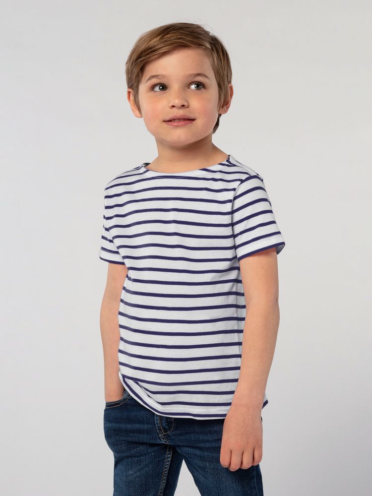 Футболка детская Miles Kids белая с темно-синим-2