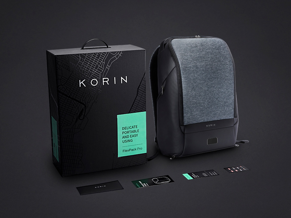 Антикражный рюкзак FlexPackPro для ноутбука 15.6, серый/черный-12