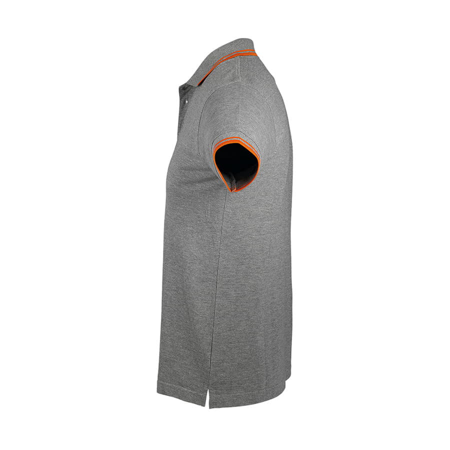 Поло мужское "Pasadena Men", серый, оранжевый-2