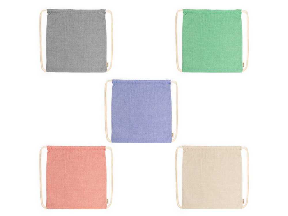 Рюкзак-мешок BRESCIA из переработанного хлопка, черный-1