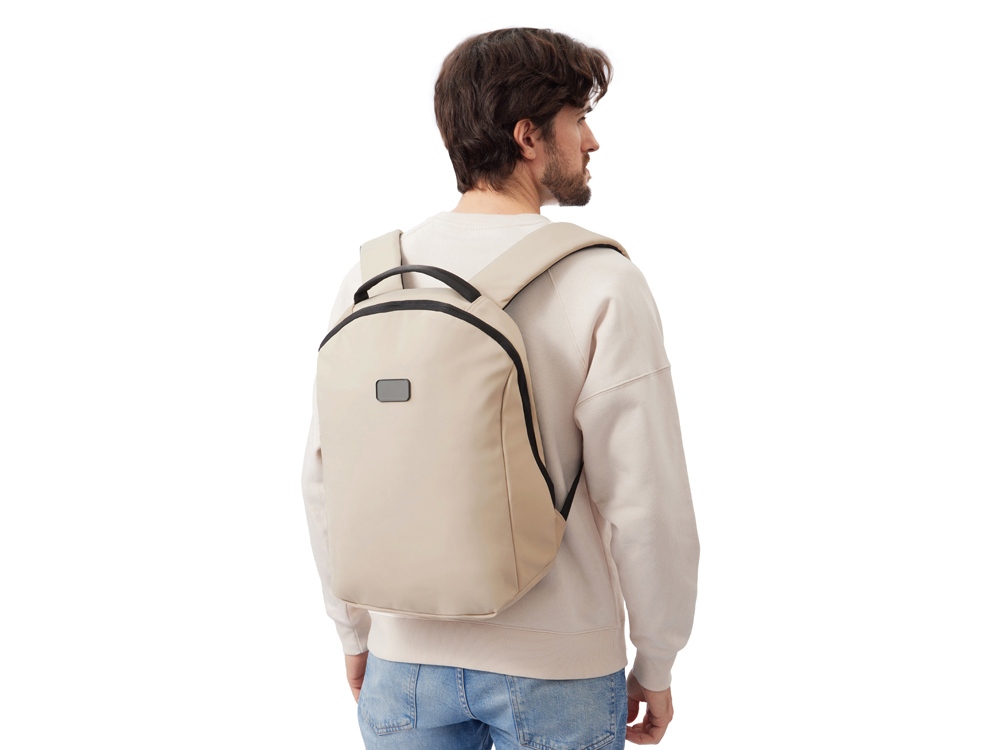 Рюкзак Sofit для ноутбука из экокожи, бежевый-15