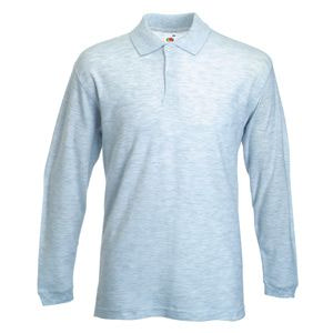 Поло "Long Sleeve Polo", серый меланж-0