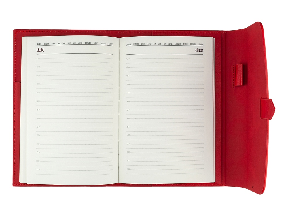 Ежедневник недатированный А5 Senate с магнитным клапаном, красный-4