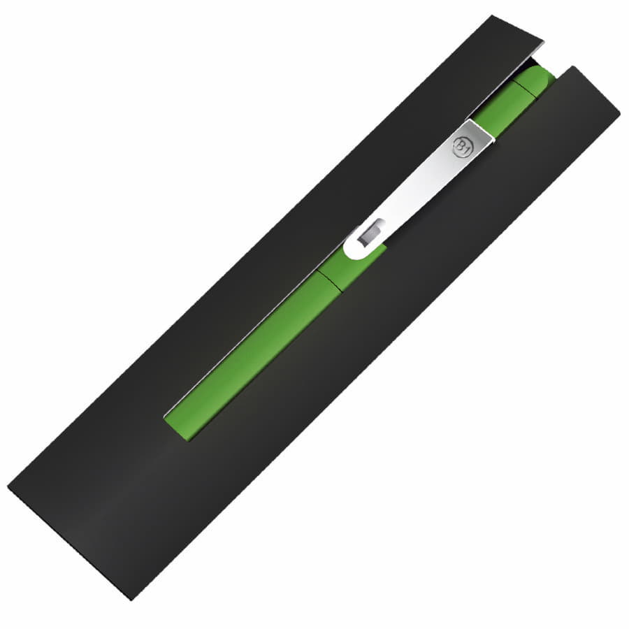 IQ, ручка с флешкой, 8 GB, металл, soft-touch, зеленый, серебристый-1