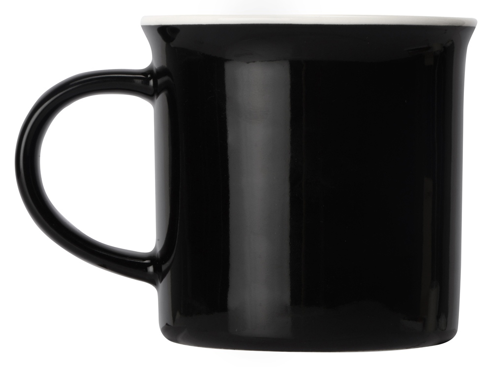 Кружка Countryside S с белым ободком, белая внутри, черная снаружи, черный-1