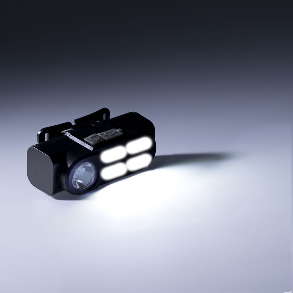 Налобный фонарик аккумуляторный Alnes, черный-3