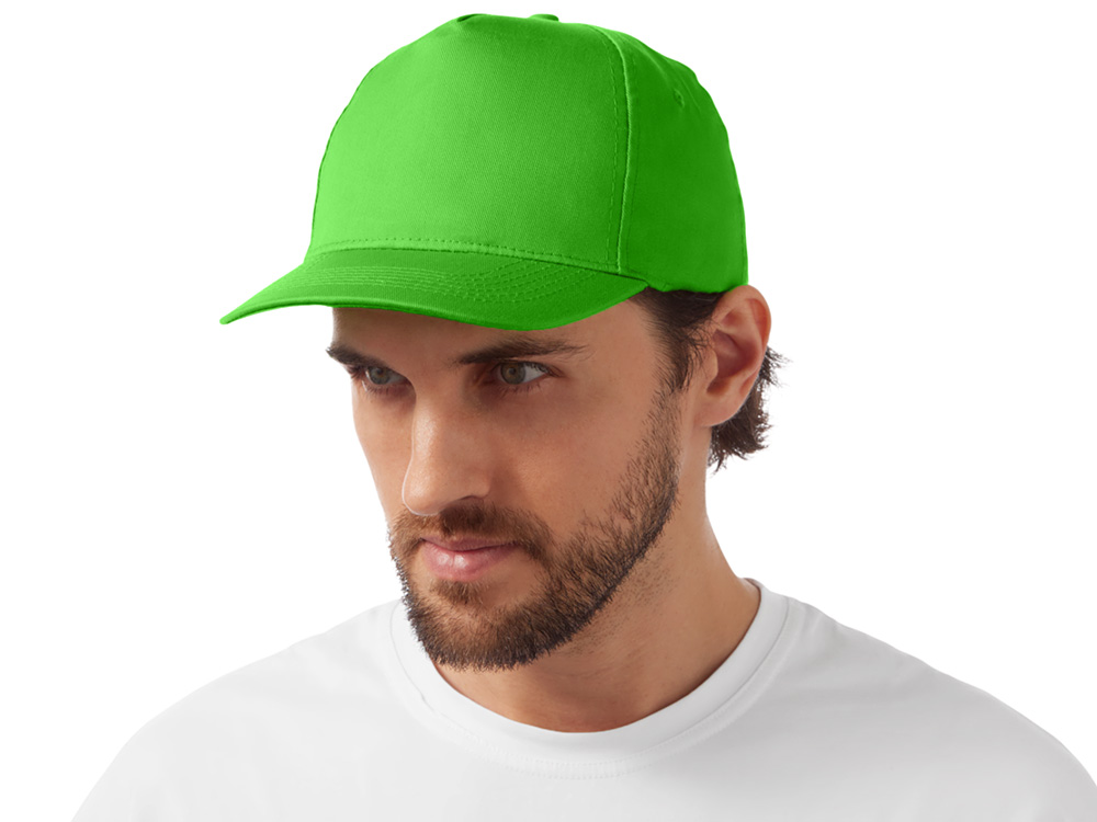 Бейсболка Mix 5-ти панельная 180 гр, зеленое яблоко-1