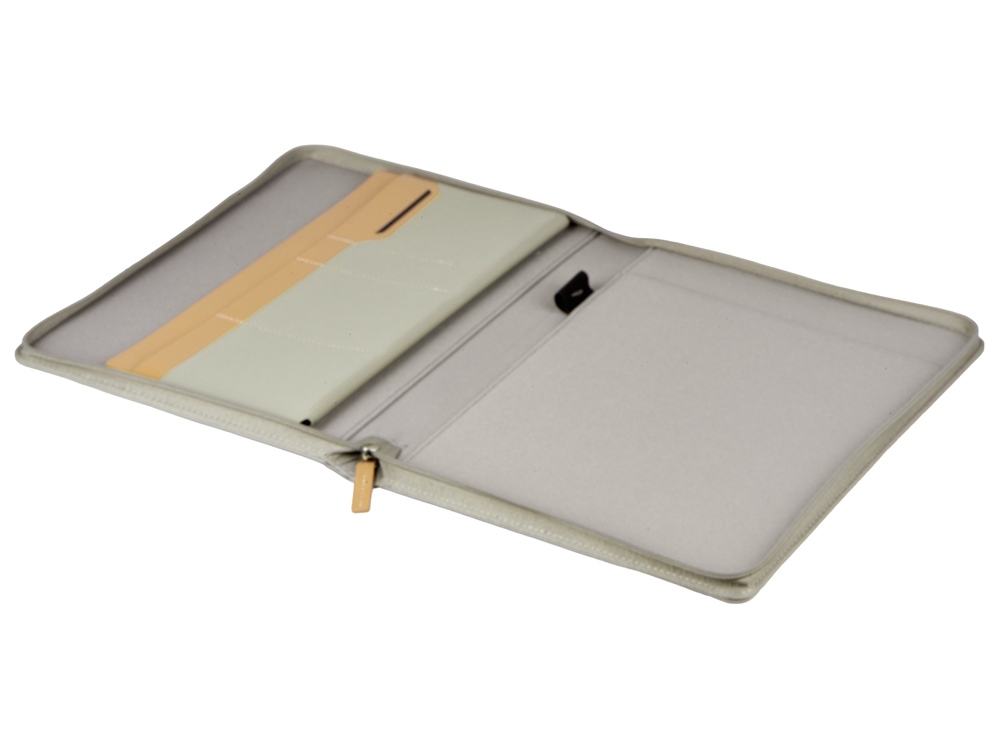 Портфолио А4 из RPET на молнии Harvey, 40 л FSC бумаги, серый-4