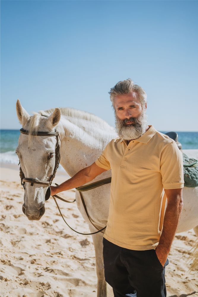 Рубашка поло мужская Adam, серый меланж-9