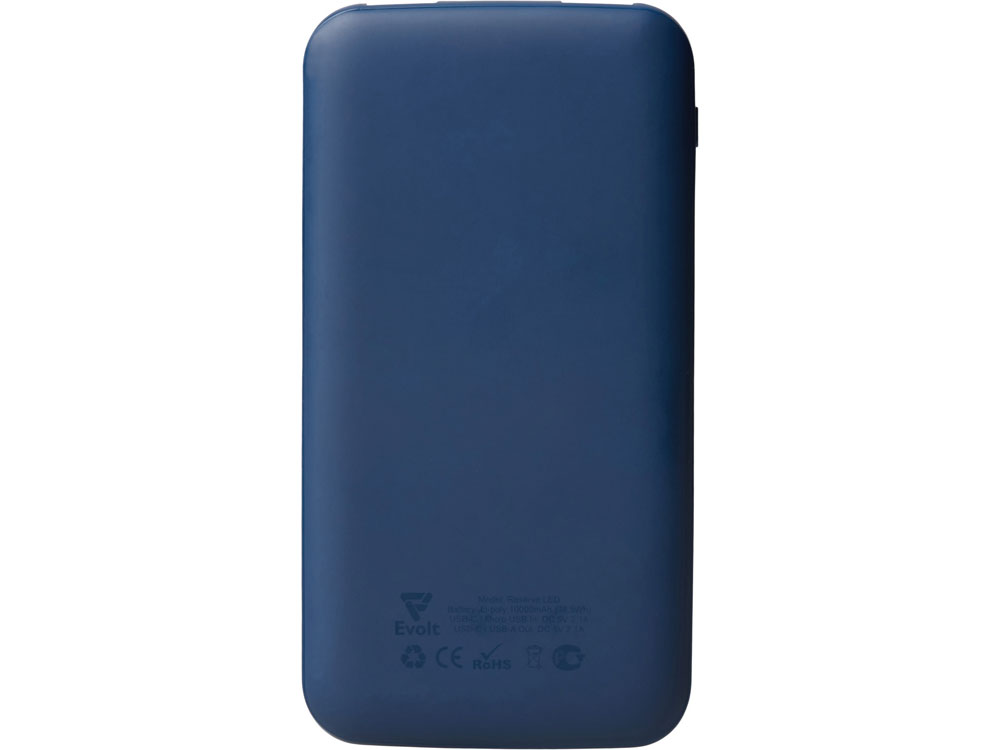Набор из внешнего акуумулятора и универсального кабеля с подсветкой лого Reserve LED, 10000mAh, темно-синий-8