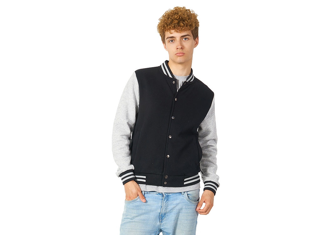 Бомбер Oxford, черный/серый меланж, унисекс-1