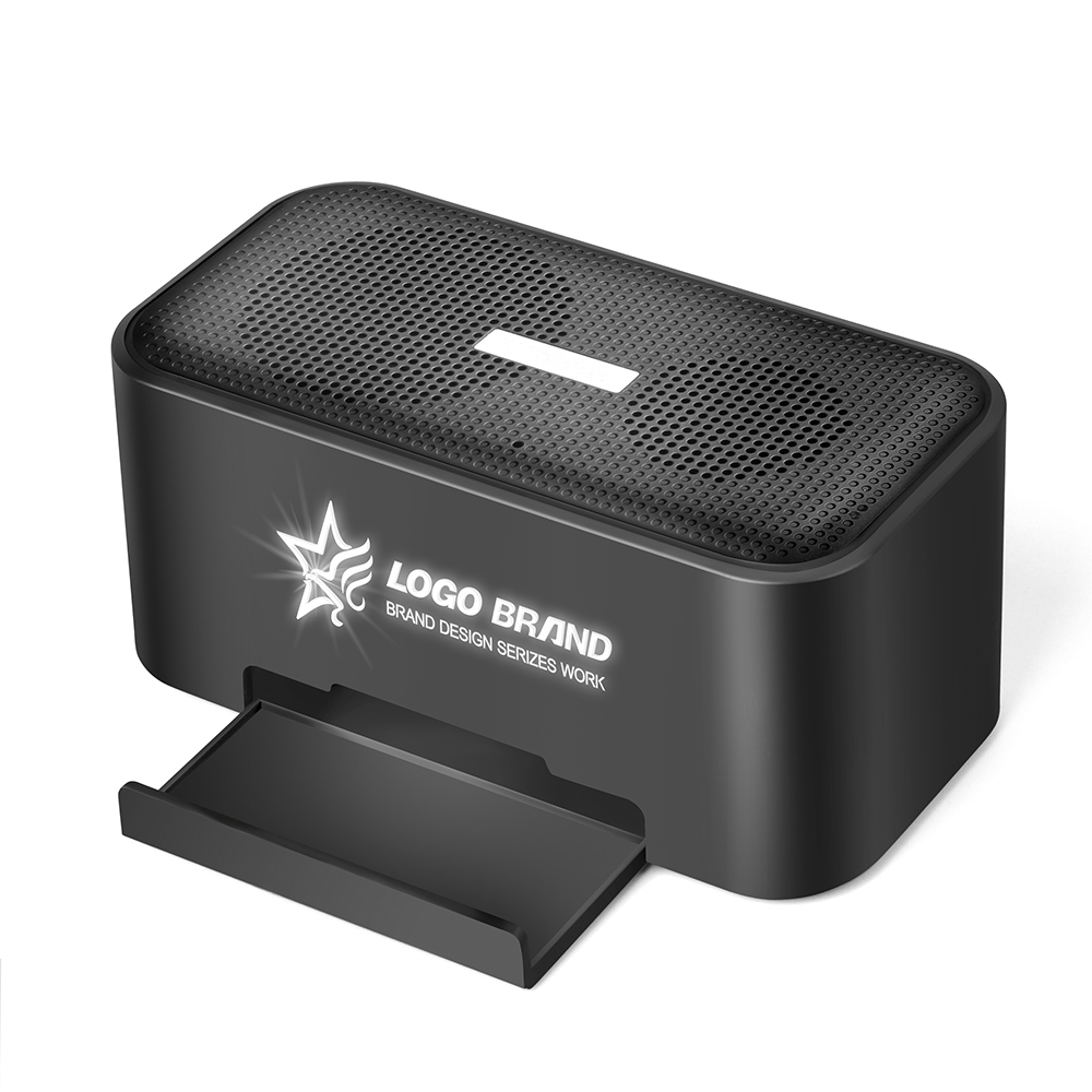 Беспроводная колонка Riffle с подсветкой гравировки, Черный-1