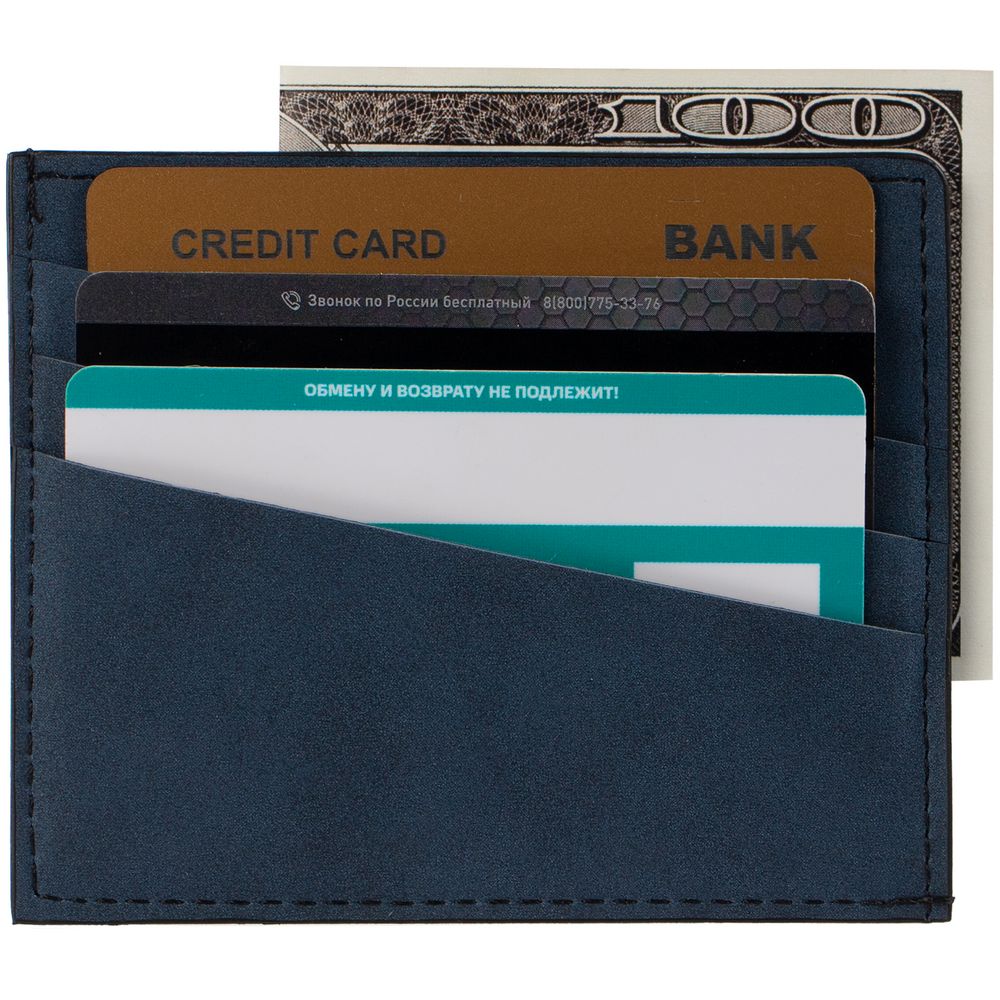 Чехол для карточек Nubuk, синий-2