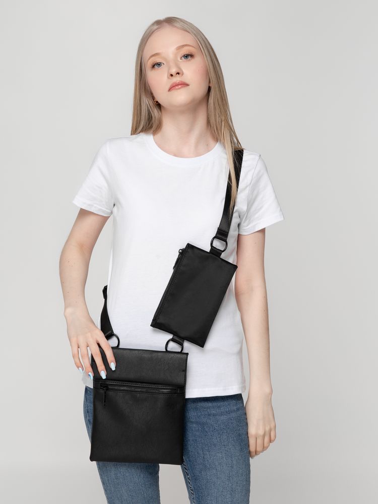 Сумка через плечо ringLink с отстегивающимся органайзером, черная-4