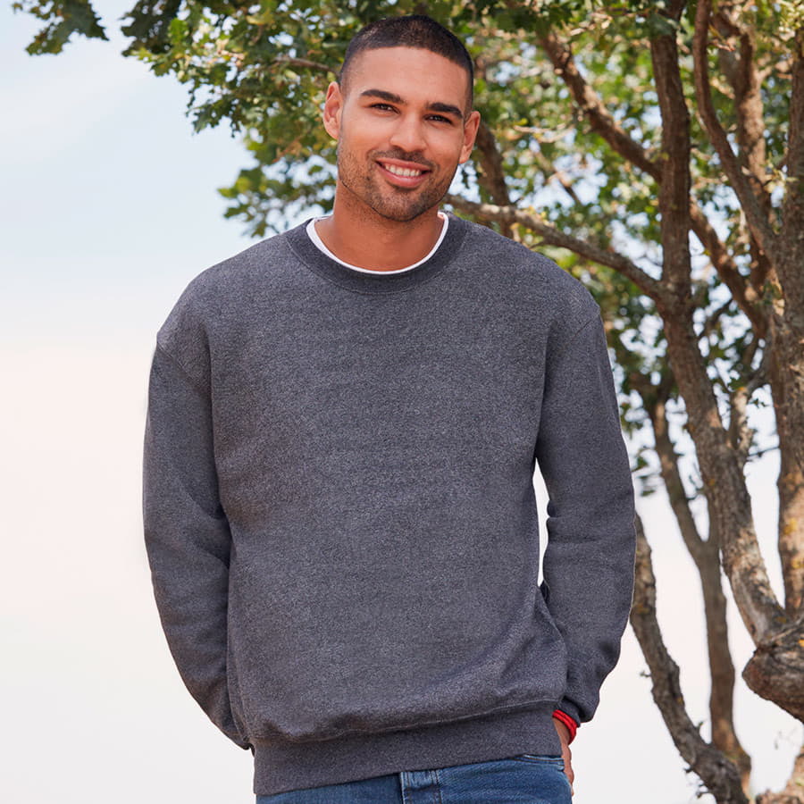 Свитшот с начесом CLASSIC SET-IN SWEAT 260, белый-2