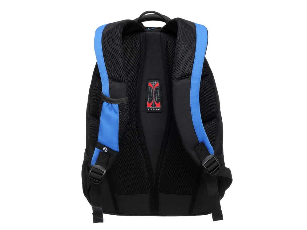 Рюкзак TORBER РАКЕТА с отделением для ноутбука 15, черный/синий, полиэстер, 33х19х45 см, 28 л-3