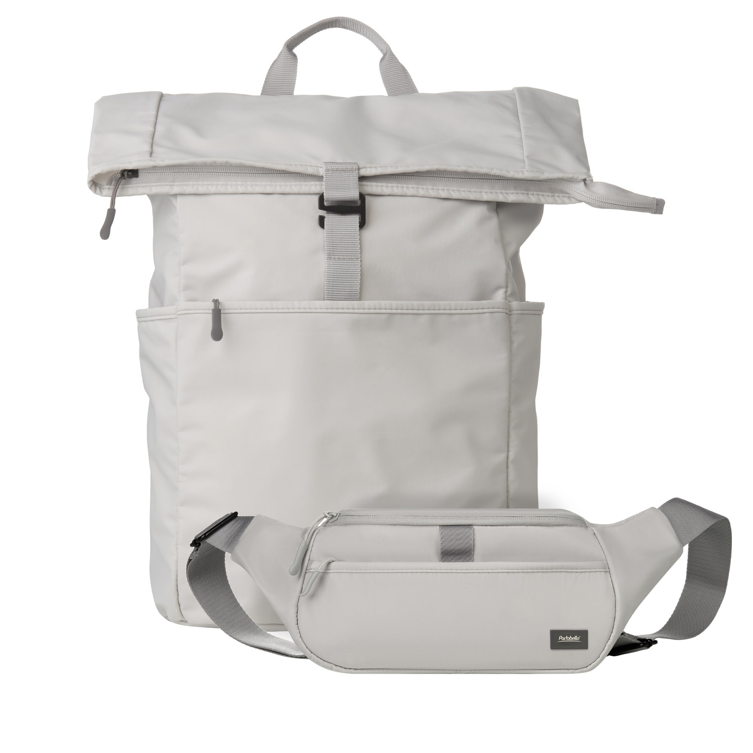 Подарочный набор Бостон (Boston) рюкзак + поясная сумка, серый-0