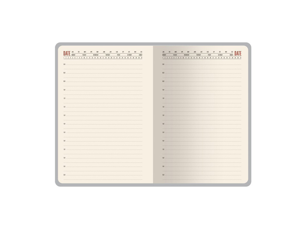 Ежедневник недатированный  А5 LONDON красный/темно-серый-1