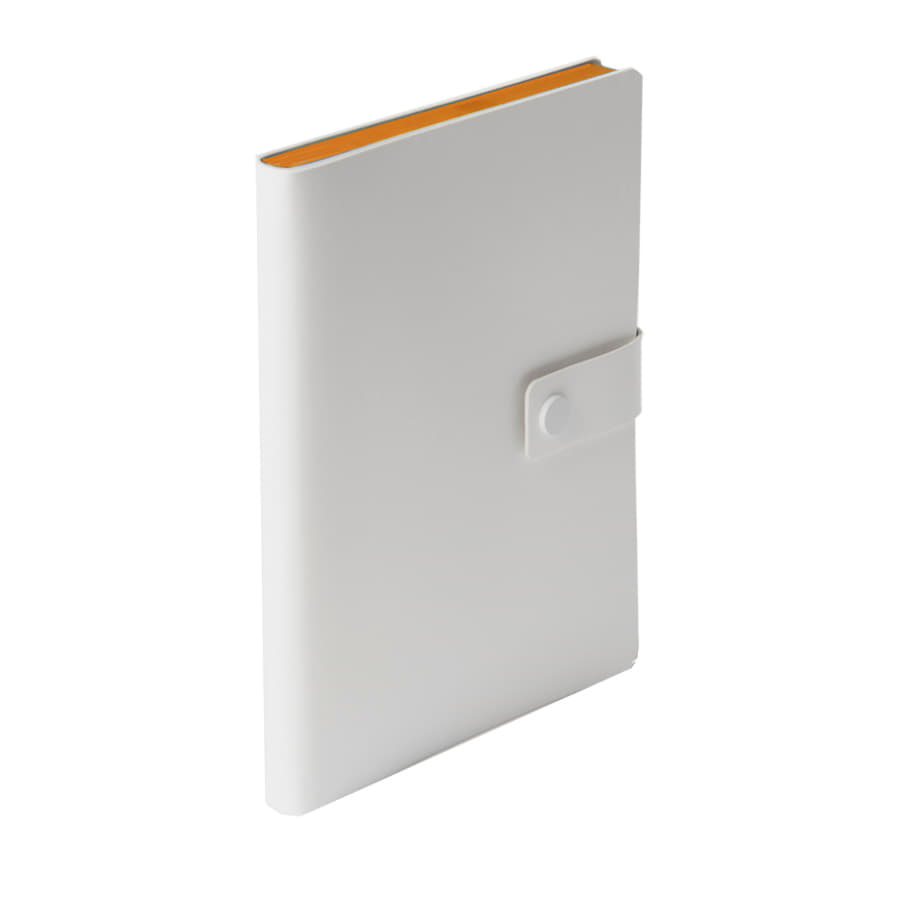 Ежедневник недатированный Stellar, А5, белый, кремовый блок  в линейку, с оранжевым обрезом, белый, оранжевый-4