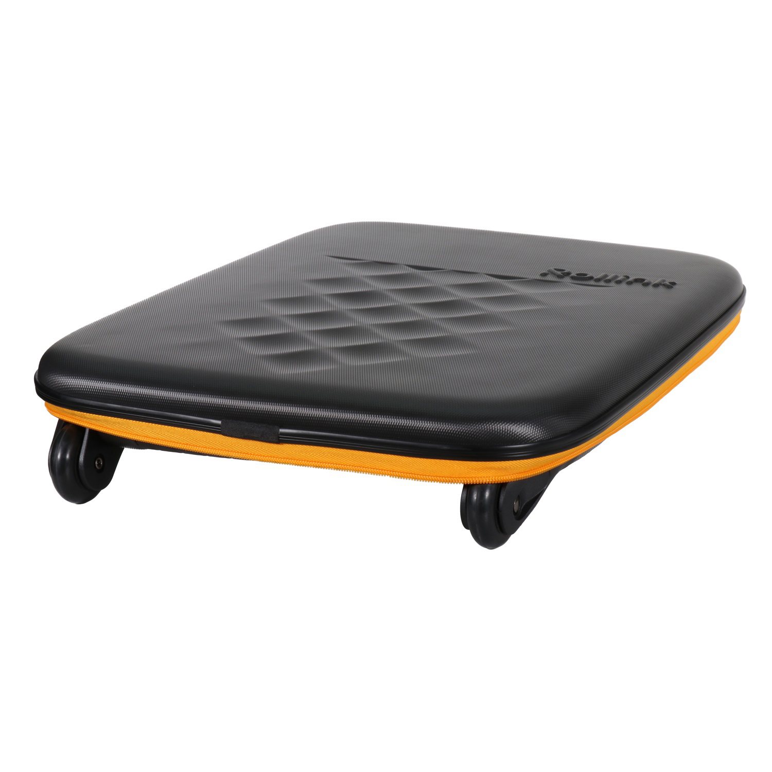 Чемодан складной Rollink Earth 55x40x20 см, 2 колеса, черный/оранжевый-14