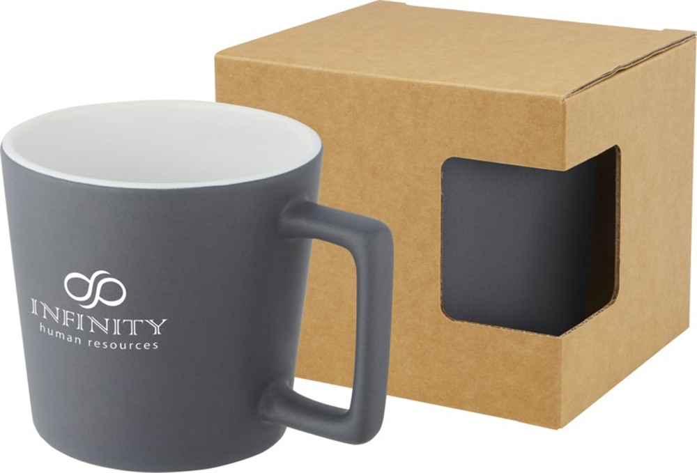 Cali Керамическая кружка объемом 370 мл с матовой отделкой - Белый / Matted Grey-9