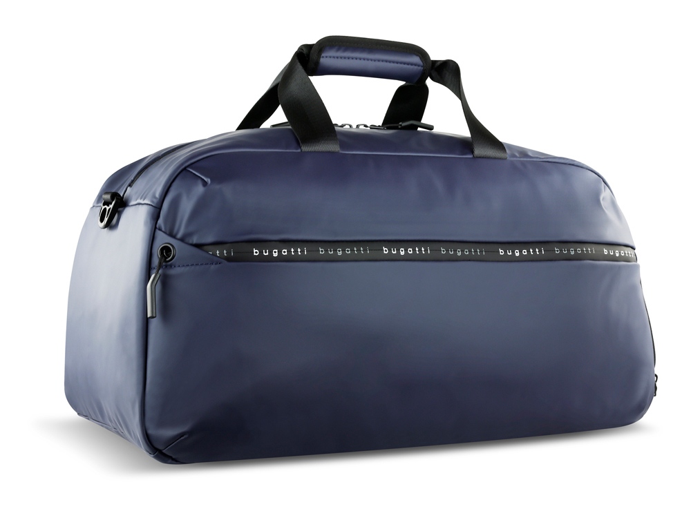 Сумка спортивная BUGATTI Blanc, синяя, тарпаулин/полиэстер, 52х26х27,5 см-0