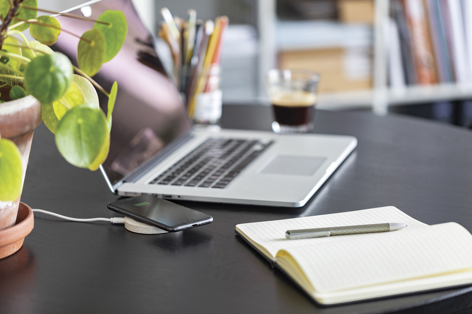 Круглая док-станция Wheat Straw для беспроводной зарядки, 5 Вт-6