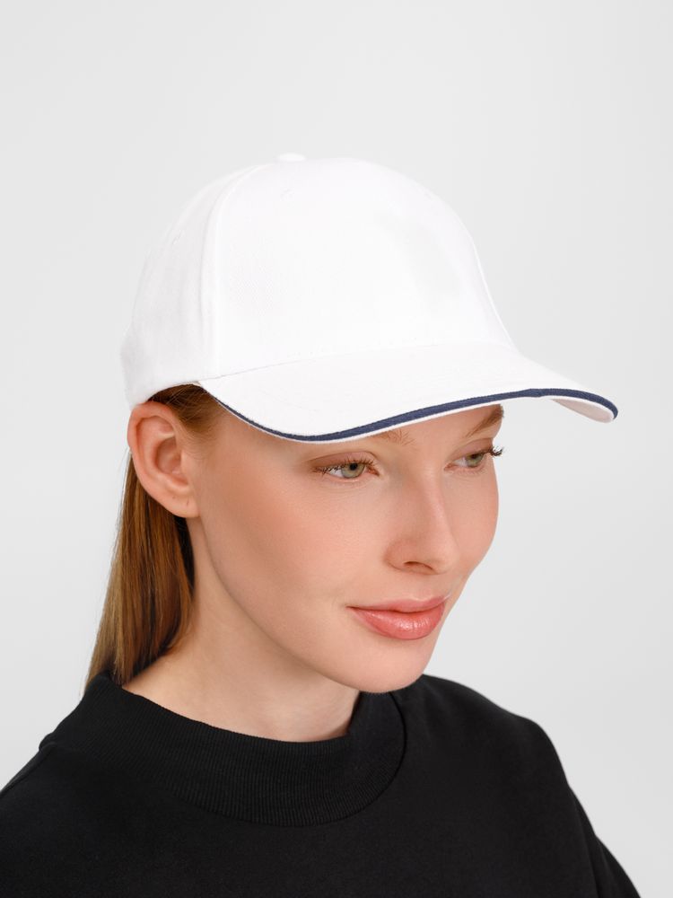 Бейсболка Buffalo, белая с темно-синим-3