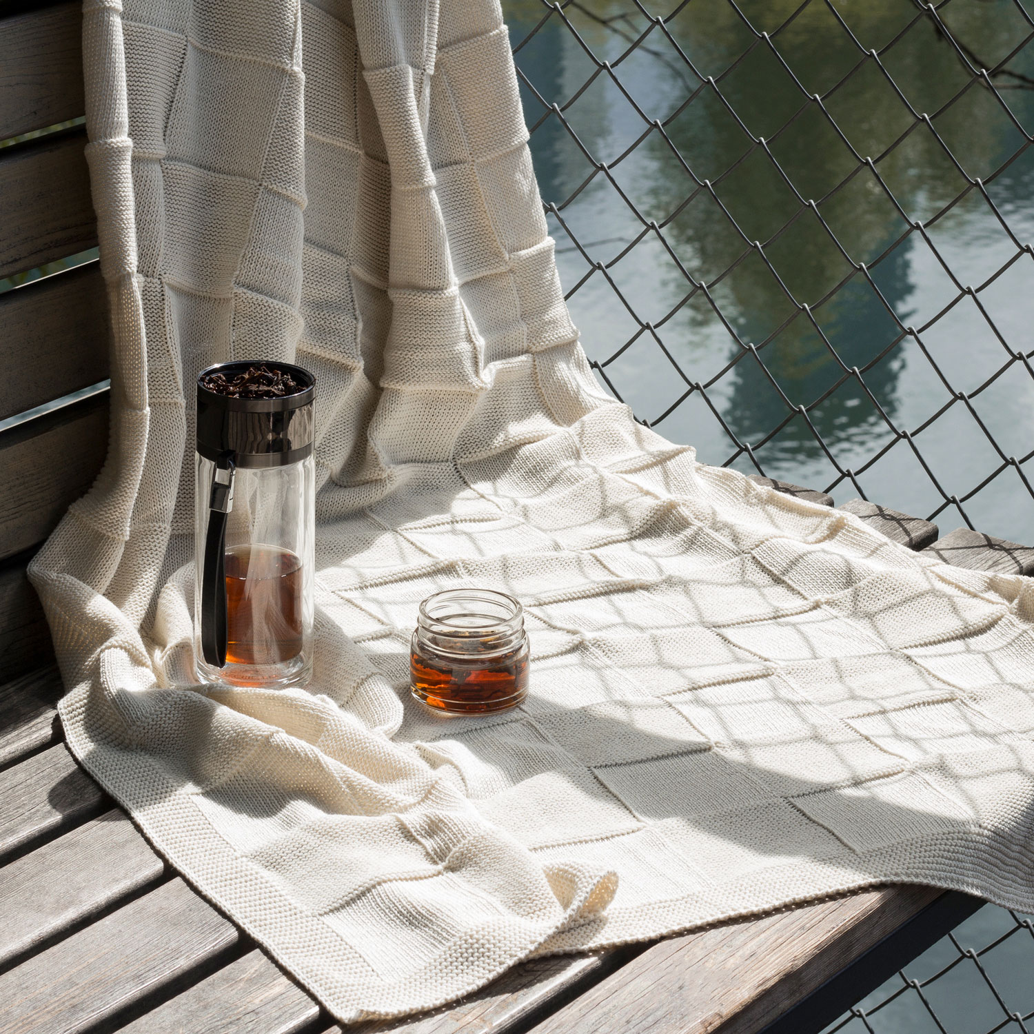 Плед Cella вязаный, фиолетовый (без подарочной коробки)-8