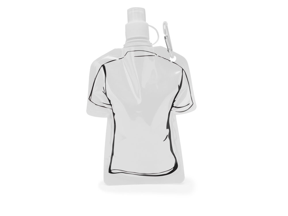 Гибкая емкость для питья MANDY в форме футболки, 470 мл, белый-2