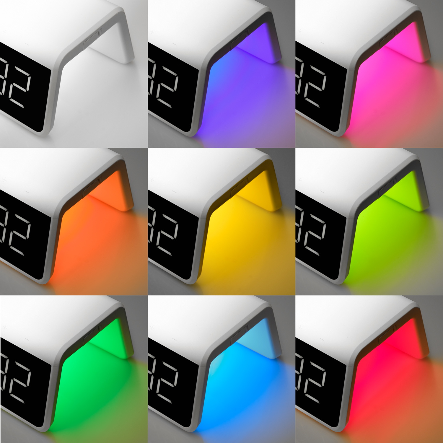 Зарядная станция с часами 15W Flame, белая-11