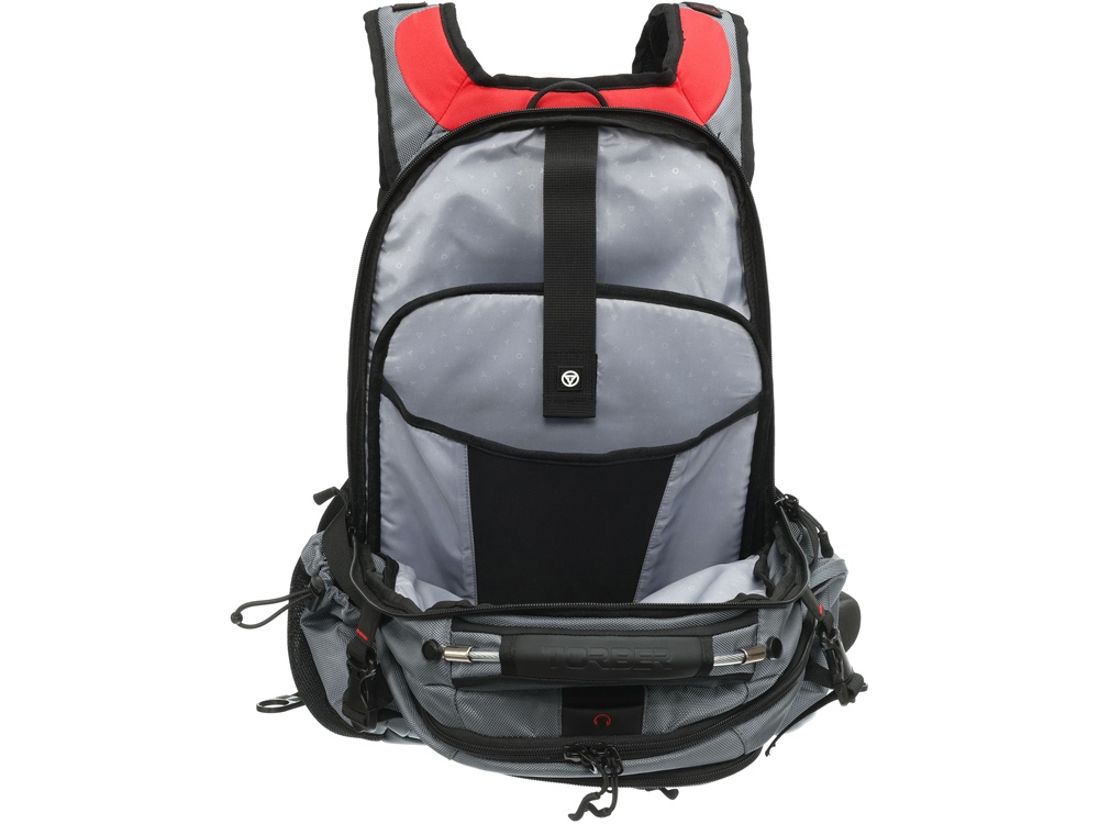 Рюкзак TORBER ДРАЙВ с отделением для ноутбука 15, серый/красный, полиэстер 1680D, 36x17x50 см, 30 л-8