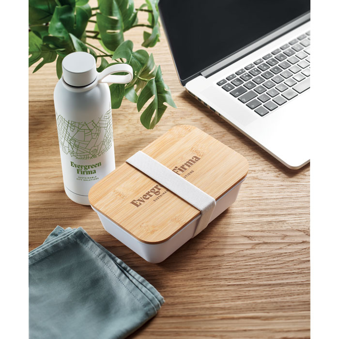 Ланчбокс и бутылка в наборе, белый-5