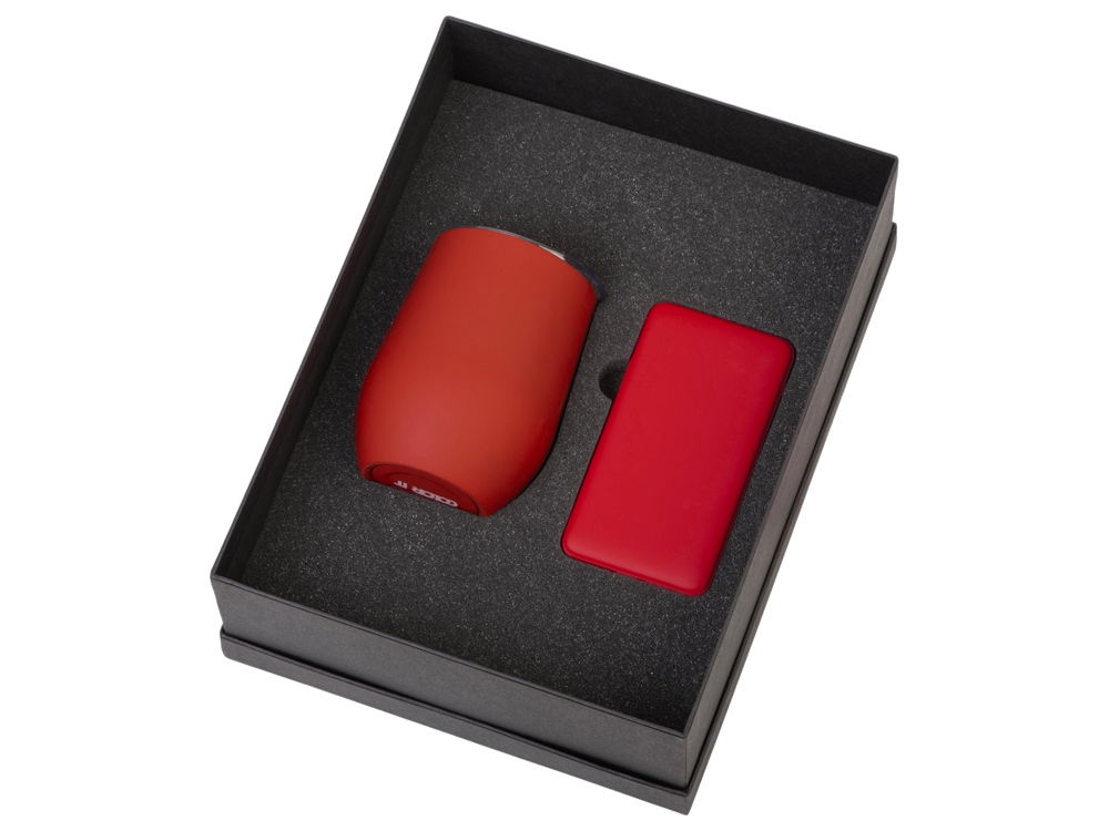 Подарочный набор с термокружкой и повербанком С1, 5000 mAh, красный-1