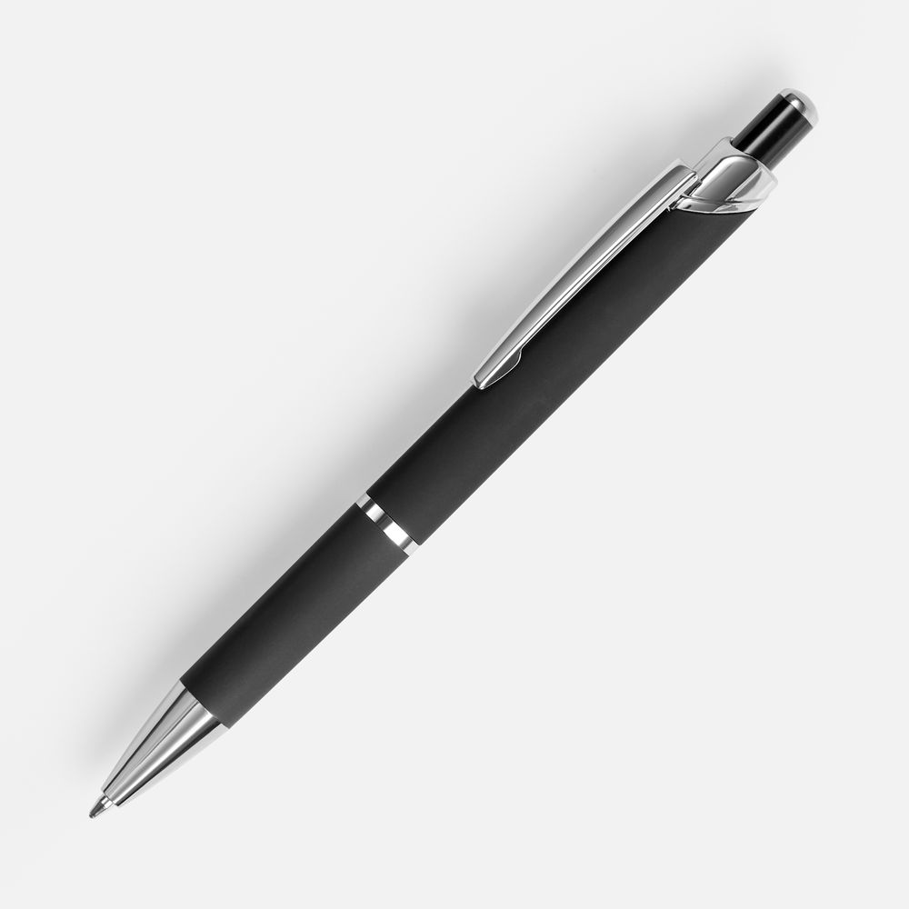 Ручка шариковая Chromos Soft Touch, черная-0
