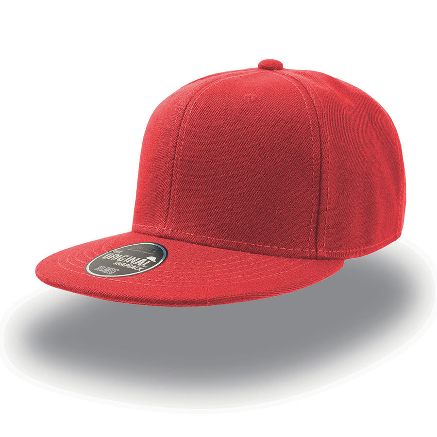 Бейсболка SNAP BACK, 6 клиньев, пластиковая застежка, красный-0