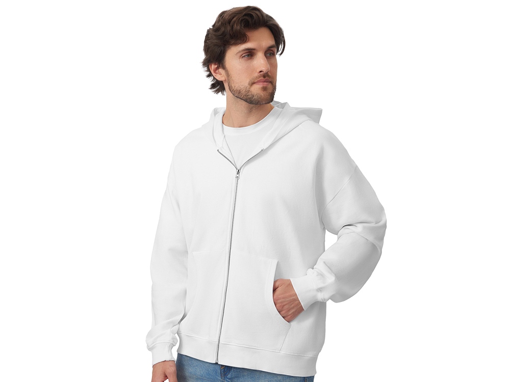 Толстовка оверсайз с капюшоном на молнии Monaco, белый-3