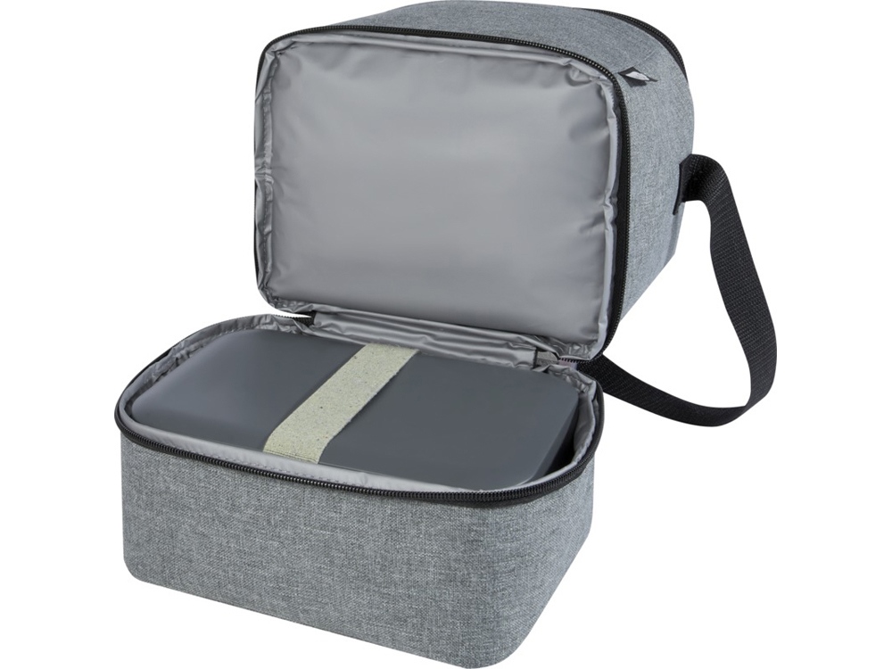 Tundra, сумка-холодильник из переработанного PET-пластика, для обеда, на 9 банок, серый яркий-4