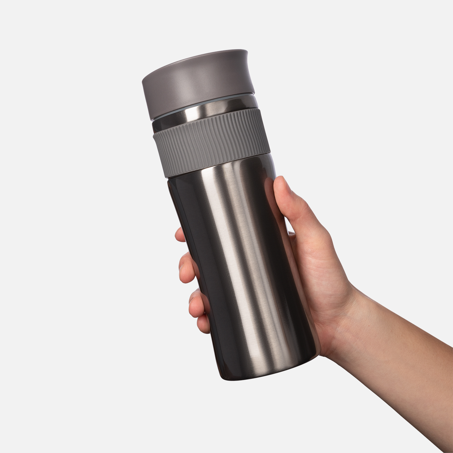 Термокружка вакуумная Поло (Polo), серая-4