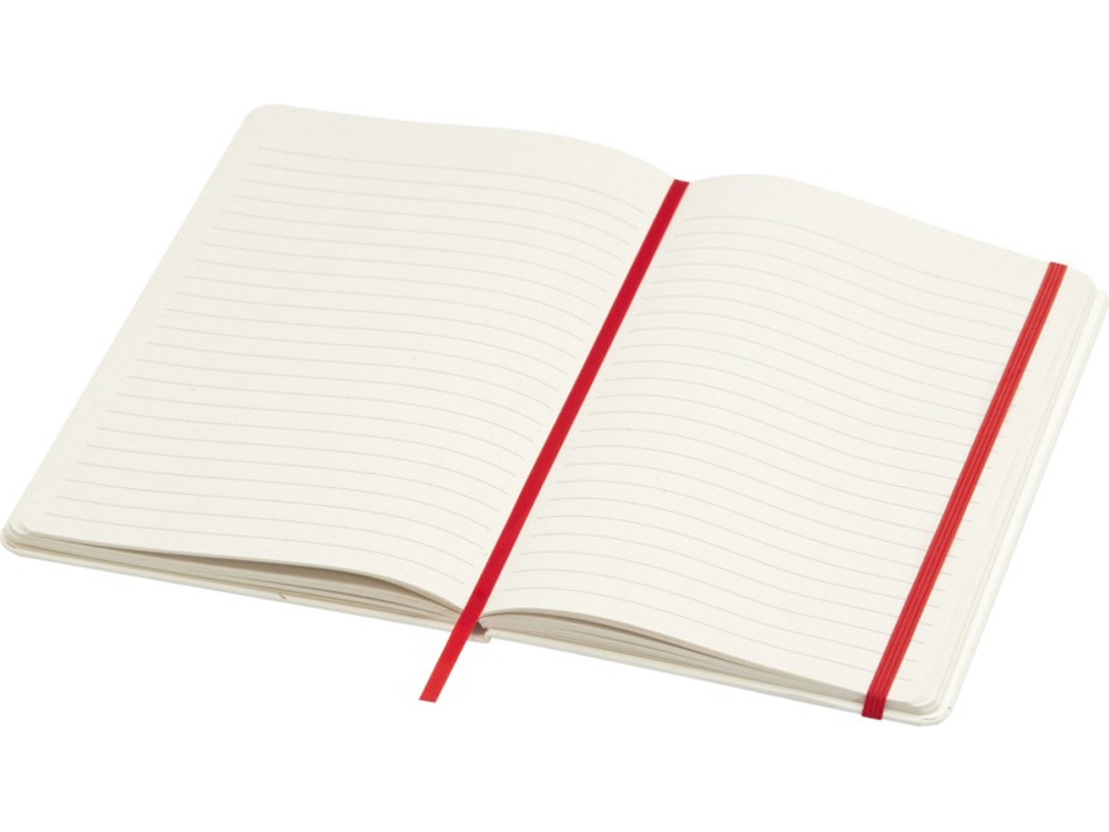 Bass блокнот формата А5 из переработанных материалов, с линованными страницами - Красный-3