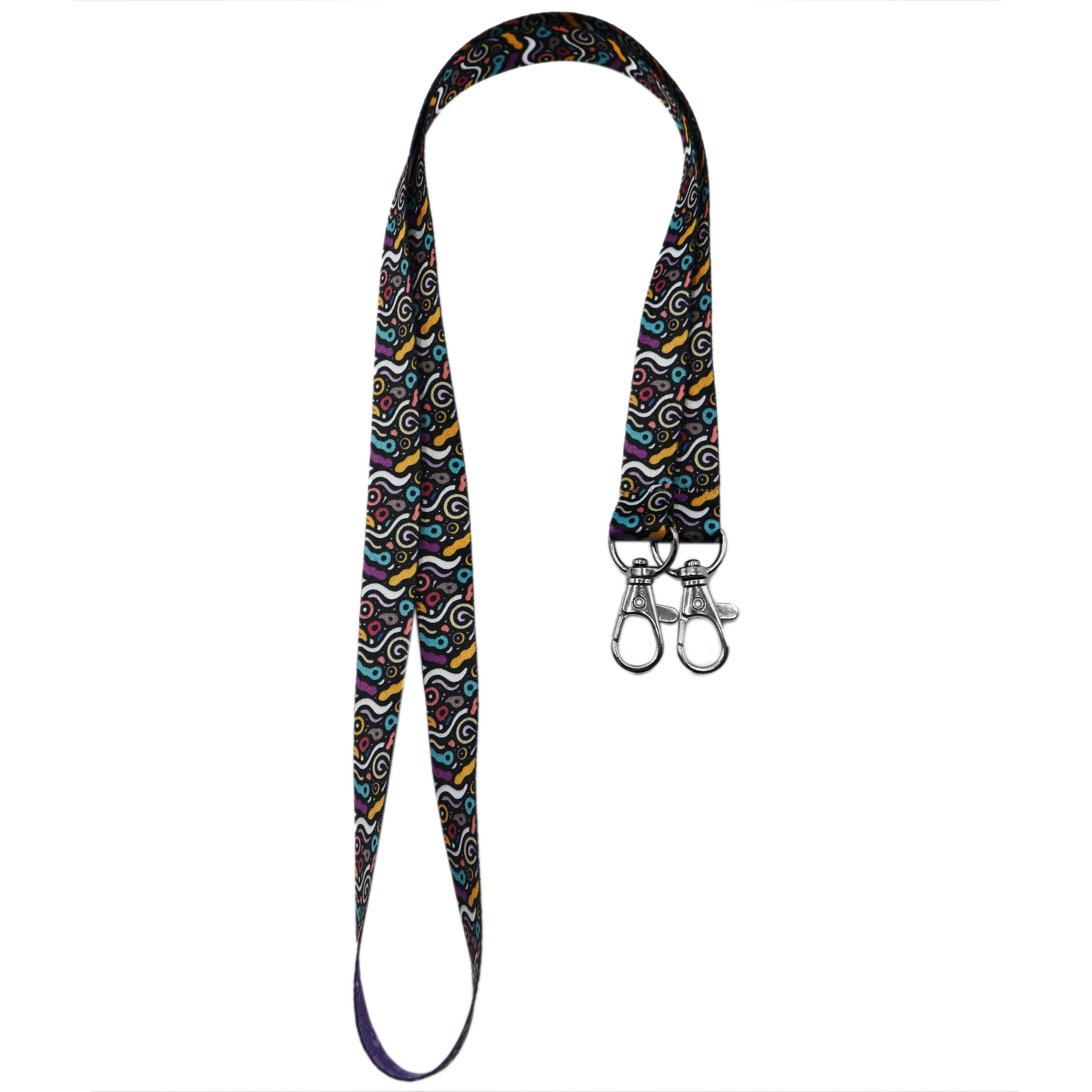 Ланъярд полноцветный Эл с двумя карабинами, Мультиколор-0