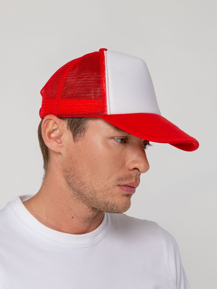 Бейсболка Sunbreaker, красная с белым-3