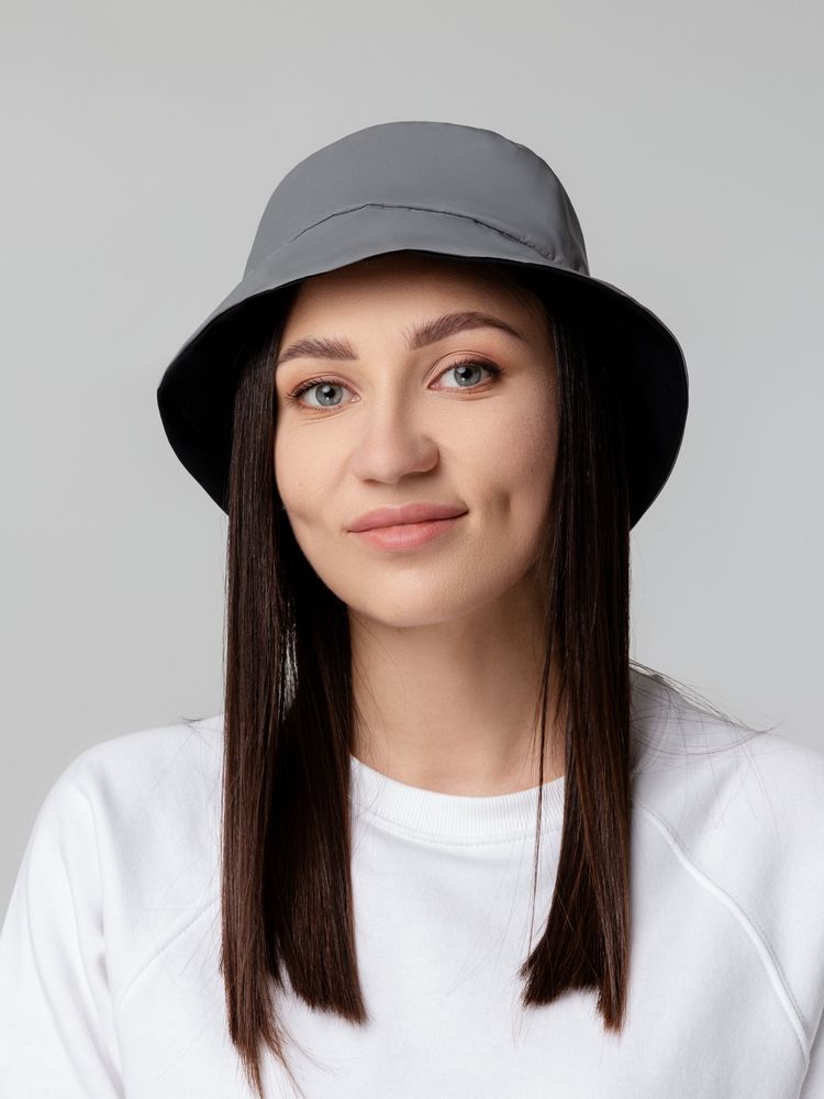 Панама Manifest из светоотражающей ткани, серая-3
