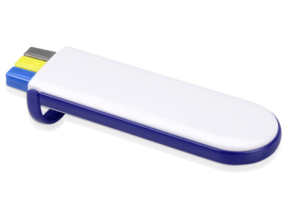 Набор Квартет: ручка шариковая, карандаш и маркер, белый/синий-1