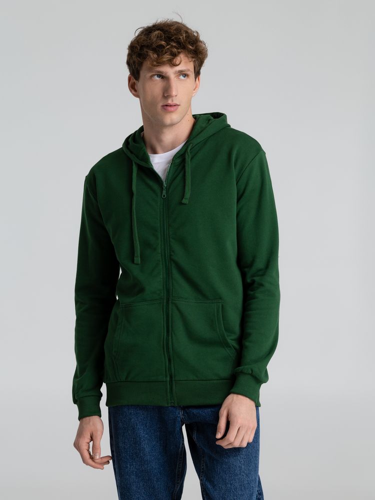 Толстовка на молнии с капюшоном Siverga Heavy 2.0, темно-зеленая-5