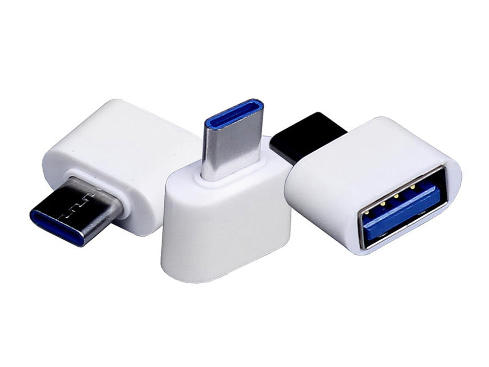 Универсальный адаптер USB Type-C папа Type-A мама, белый-3